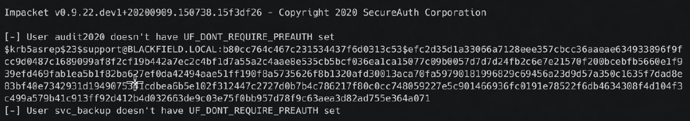 AS-REP hash captured
